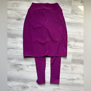 Women’s Purple Skirted Leggings - Sleek Pencil Skirt Overlay